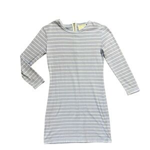 Tuckernuck Sail to Sable XS 3/4 Sleeve Mini Dress Sky Blue Striped Cotton
